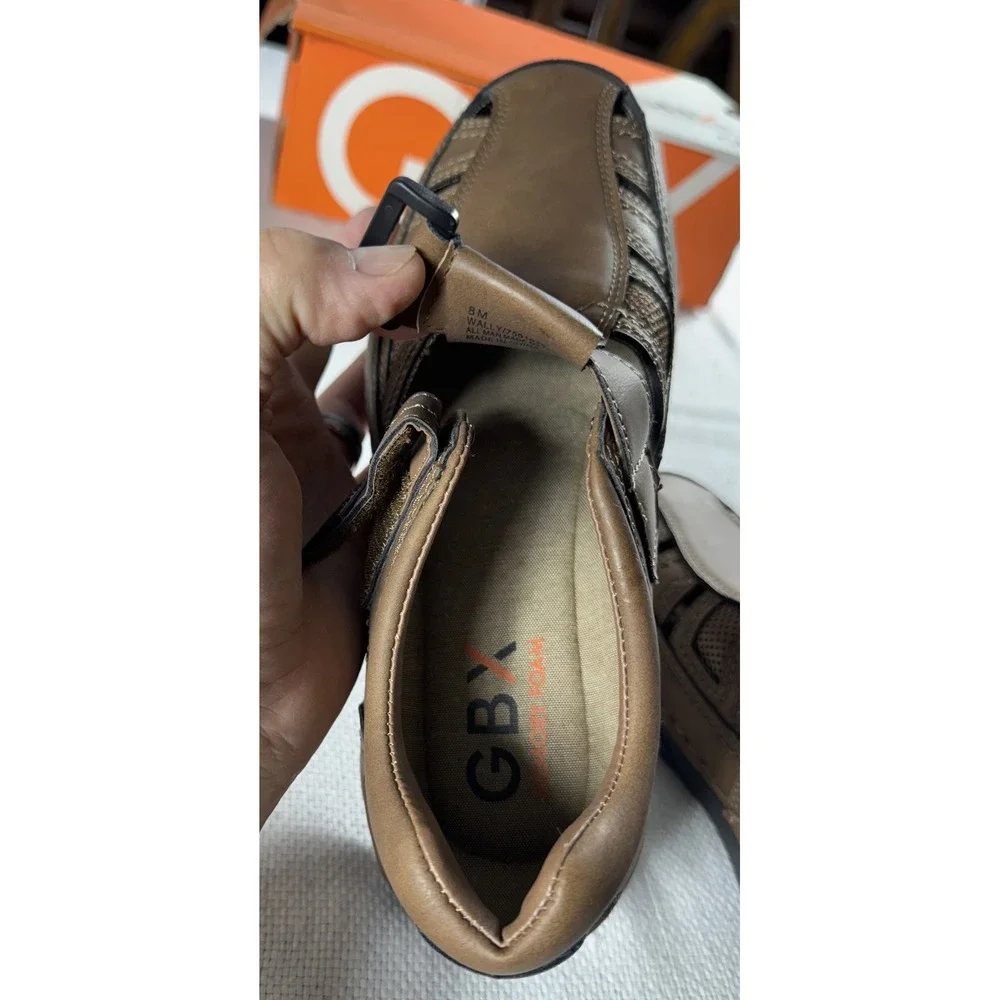 GBX Downtown Shoes Mens Size 8 Wally Fisherman Closed Toe Sandals Memory‎ Foam